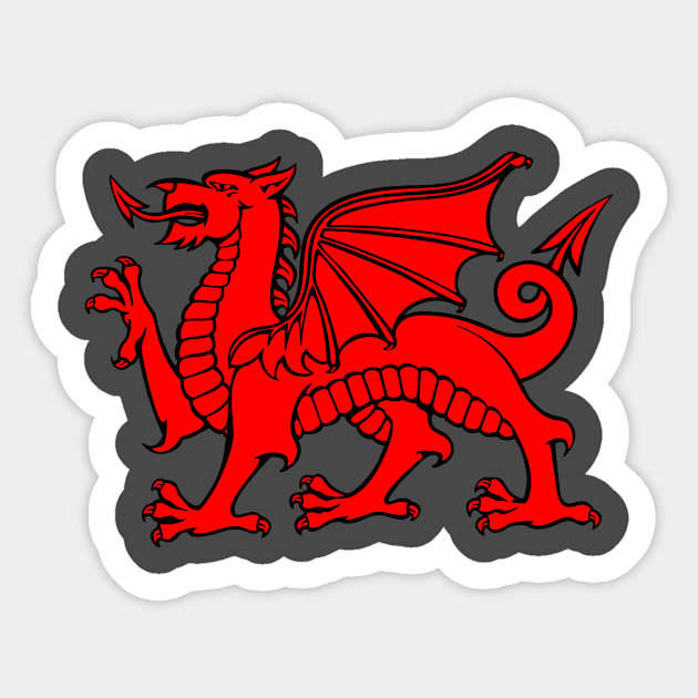 Welsh Red Dragon Flag - Pride to be Welsh Sticker by The Soviere